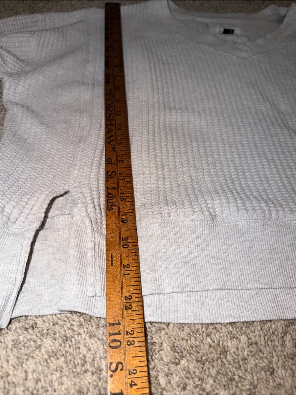 GT-0054 American Eagle Waffle Knit Oversized V-Neck Pullover Gray Small - Picture 7 of 7